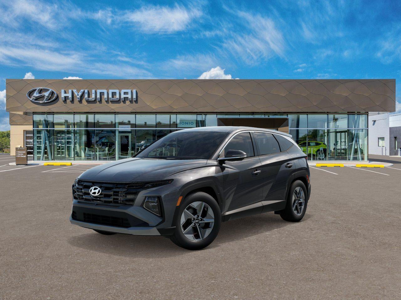2026 Hyundai TUCSON HYBRID SEL AWD in Ecotronic Gray — front three-quarter view